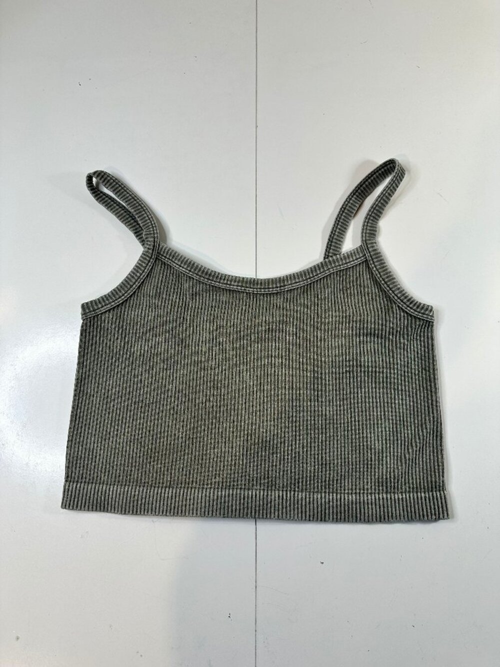 Forever 21 Olive Green Ribbed Crop Top